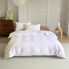 AOJIM Pure Cotton Kids Adults Duvet Cover Set, Cute Rabbit Patterns Exquisite Bedding Comforter Cover Set 3pcs for Room Decor, 1 Soft Lightweight Quilt Cover Full Size and 2 Pillowcases, No Comforter
