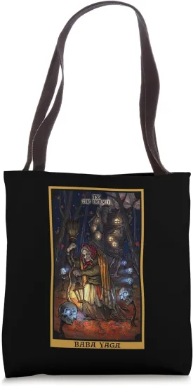 Baba Yaga The Hermit Tarot Card Slavic Mythology Pagan Witch Tote Bag