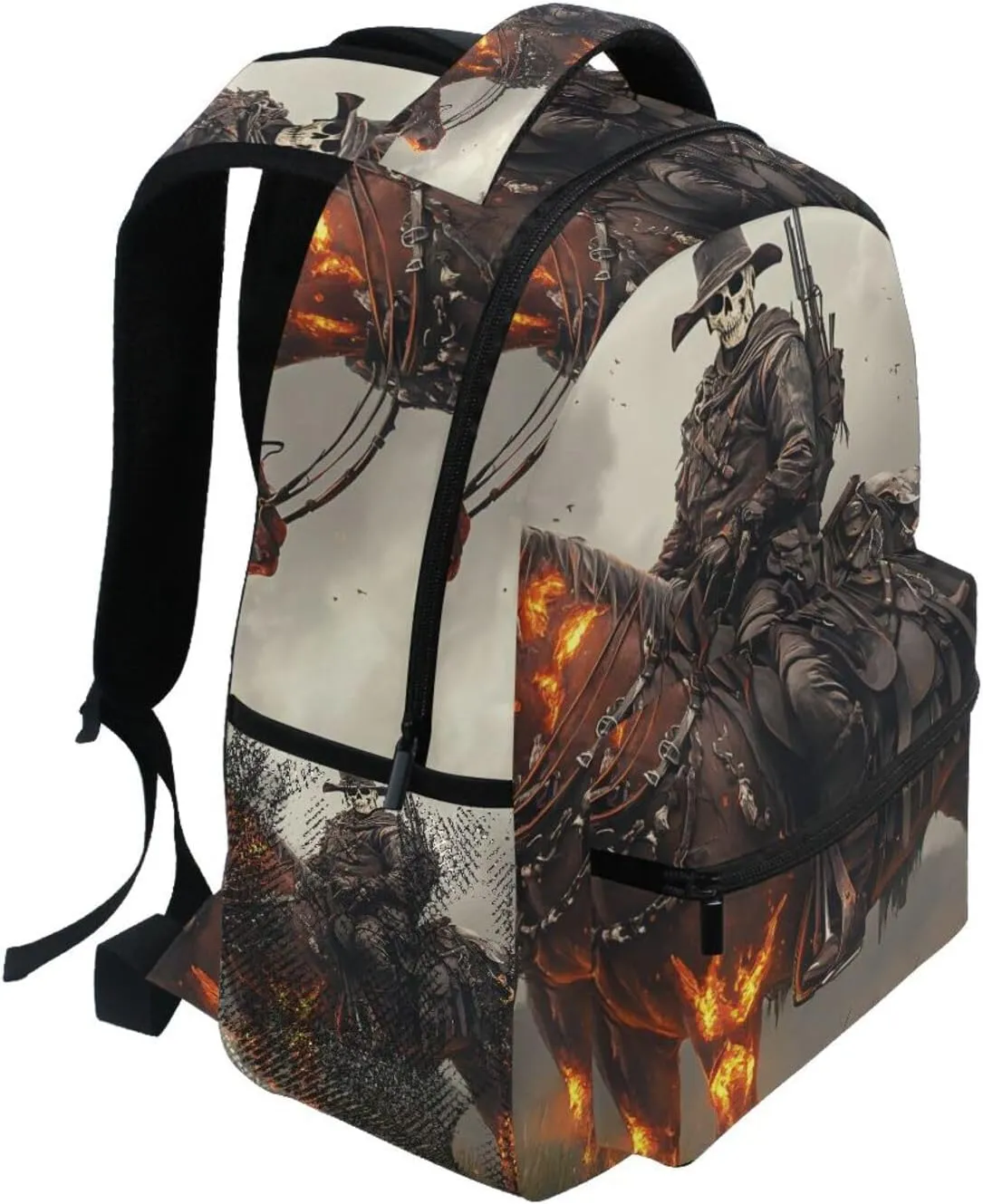 Backpack Skeleton Cowboy Horse for School Boys Girls Laptop Travel Backpack Book Bag Daypack 11.4 16 In M