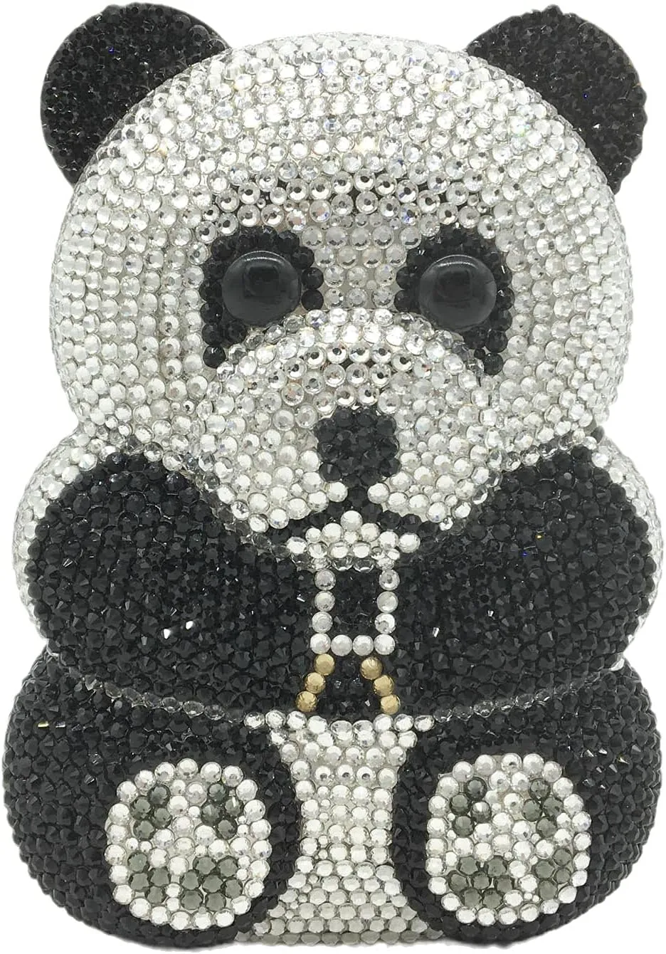 Boutique De FGG Bear Evening Bags and clutches for Women Formal Crystal Clutch Purse Party Animal Rhinestone Handbags,Mini