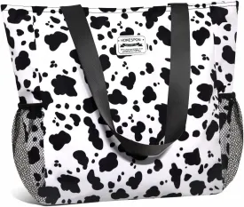 Buringer Large Waterproof Beach Bag for Women Sandproof Tote Bag with Zipper and Pockets Pool Bag for Travel Gym Vacation