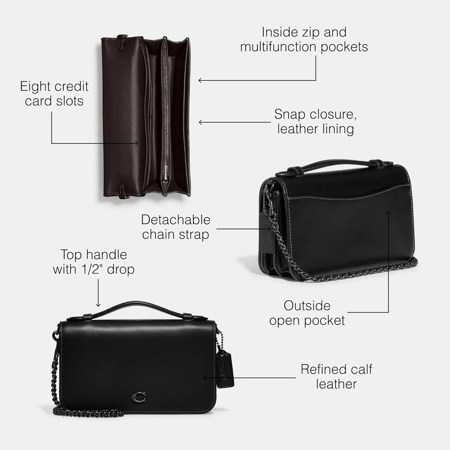 Coach Refined Calf Leather Bea Crossbody