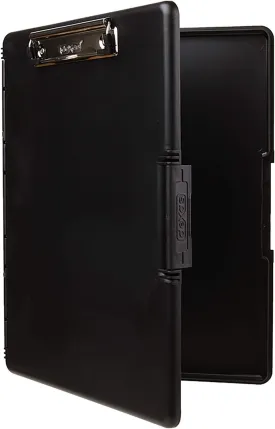 Dexas Slimcase 2 Plastic Clipboard with Storage and Side Opening, Black, Office Supplies Clipboards to Organize, Carry and Store, A4 Holder, Style and Functionality Nursing Clipboards