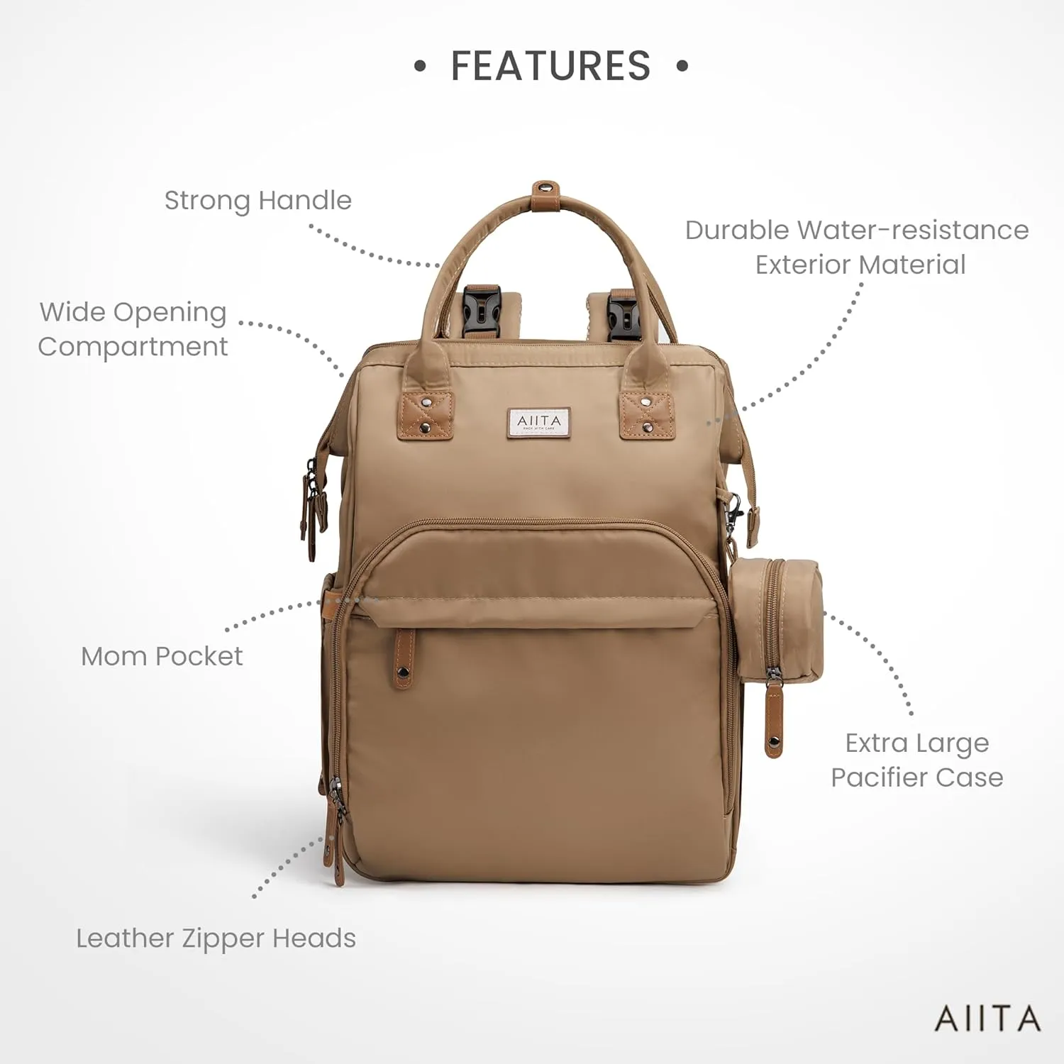 Diaper Bag Backpack, Multifunction Diaper Bag with Changing Station, Stylish Baby Bags, Large Unisex Diaper Backpack for Mom and Dad, Baby Registry Search, Portable Changing Pad  Coffee Brown