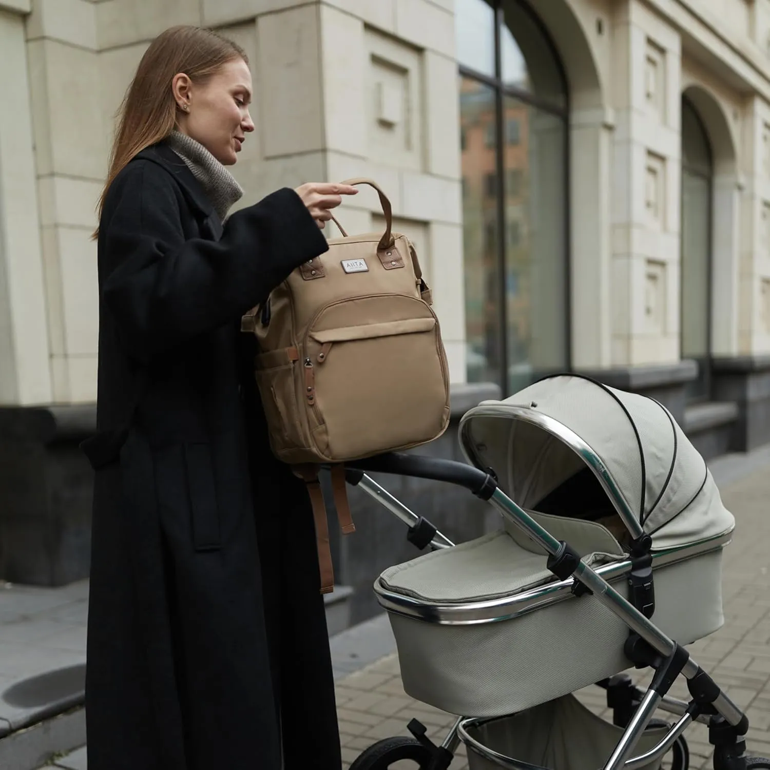 Diaper Bag Backpack, Multifunction Diaper Bag with Changing Station, Stylish Baby Bags, Large Unisex Diaper Backpack for Mom and Dad, Baby Registry Search, Portable Changing Pad  Coffee Brown