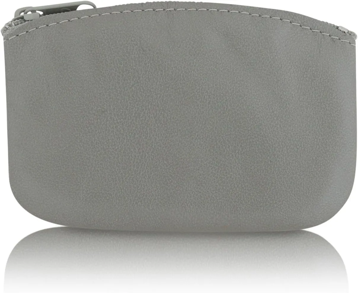 Genuine Leather Large Coin Purse for Women, Change Purse Zipper Wallet For Men Size 5x3 U.S.A. Made By Nabob Leather