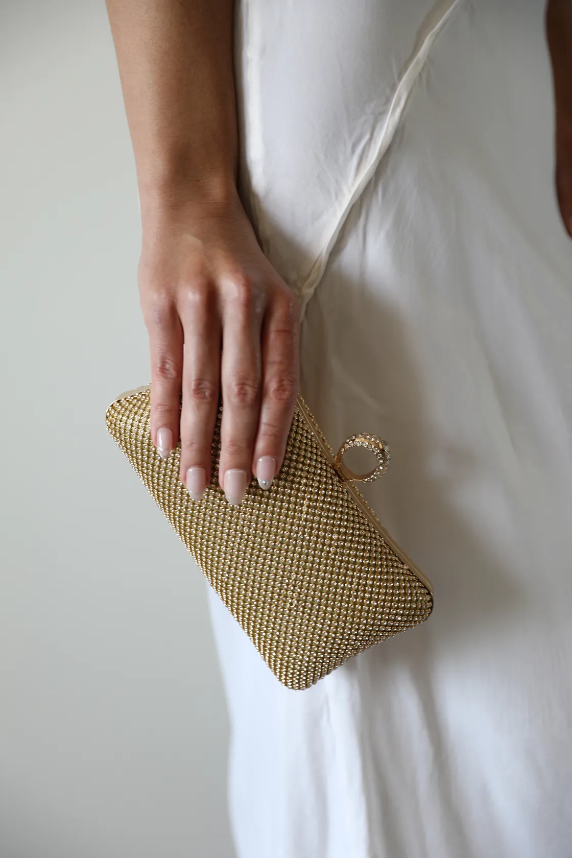 Gold Rhinestone Evening Clutch