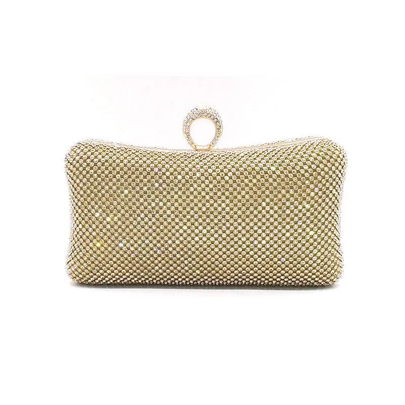Gold Rhinestone Evening Clutch