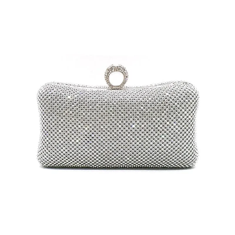 Gold Rhinestone Evening Clutch