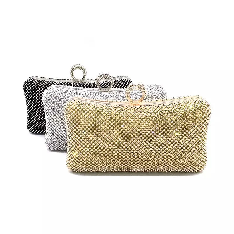 Gold Rhinestone Evening Clutch