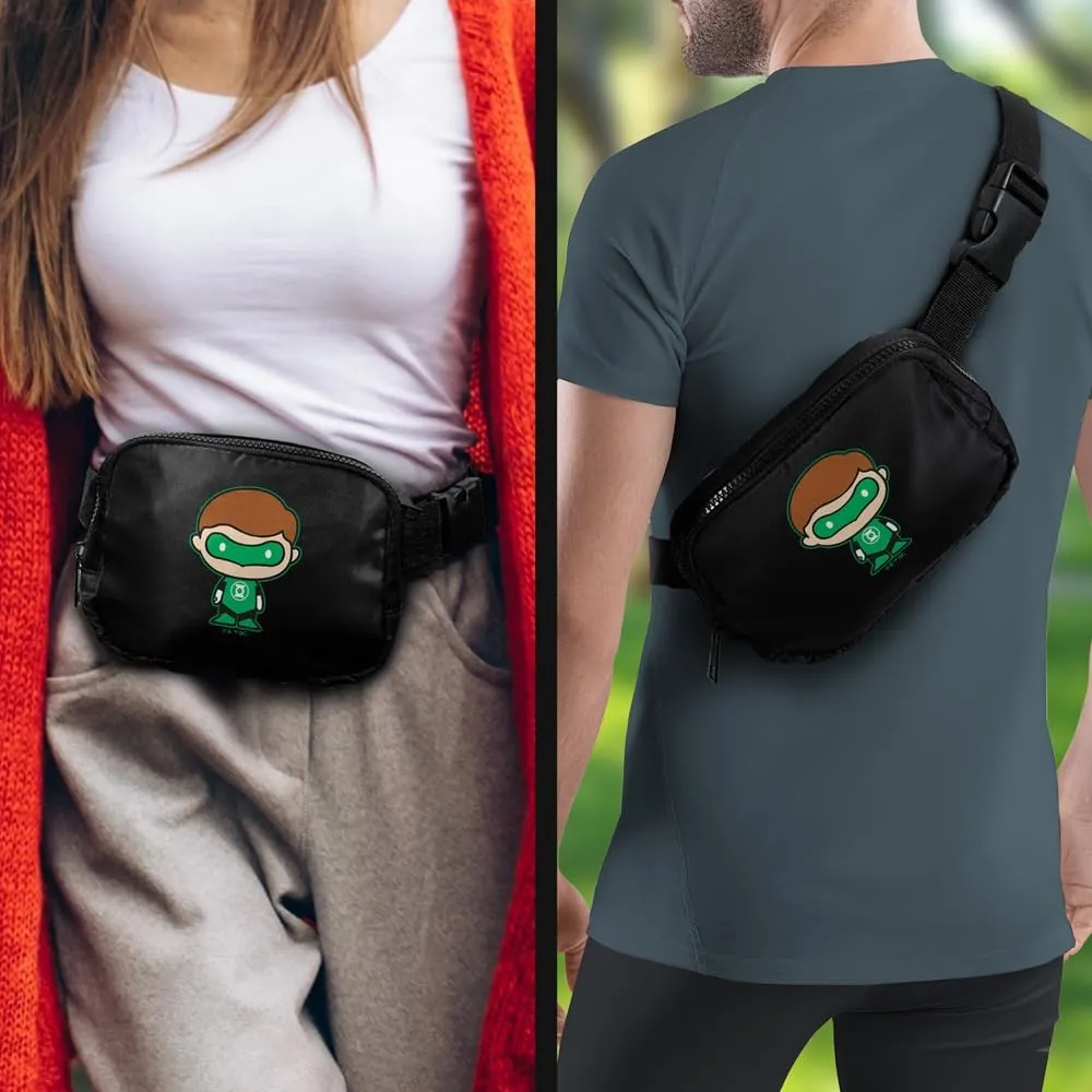 Green Lantern Cute Chibi Character Belt Bag, Crossbody Fanny Pack for Women and Men, Adjustable