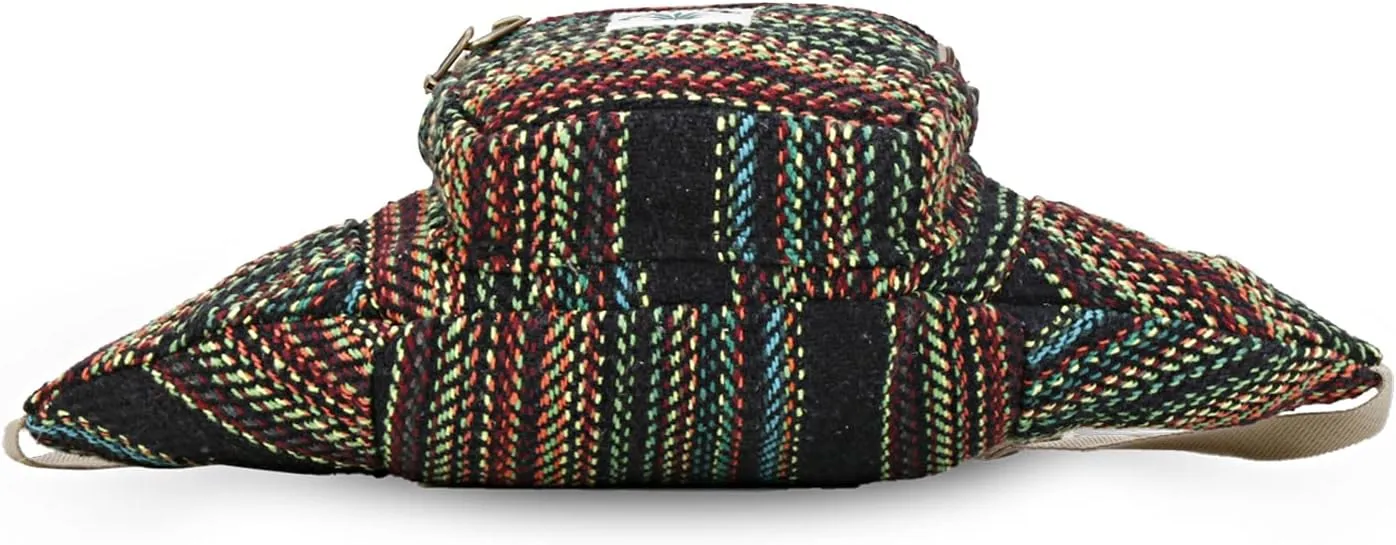 Hemp Fanny Pack,Adjustable Waist and Multiple Pockets,Waist Bag & for all purpose (Multi-11)