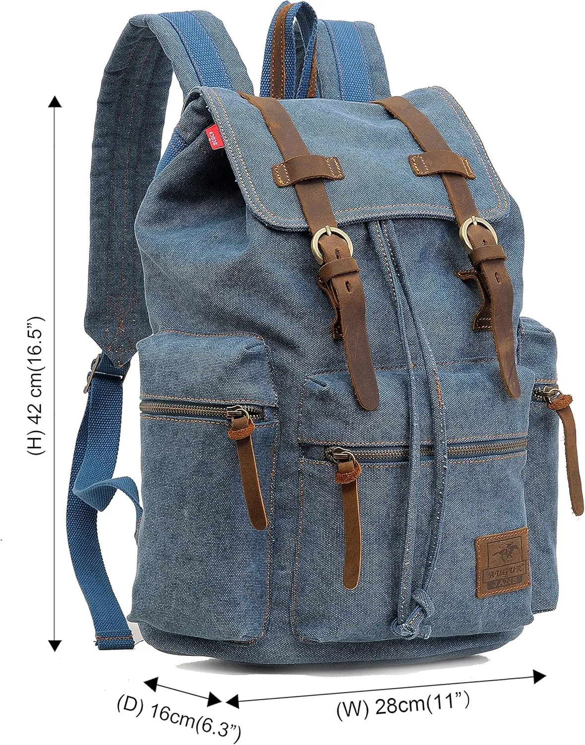 HuaChen Vintage Canvas Backpack, Large Capacity Travel Rucksack for Men Women,Hiking, Camping, School, and Outdoor Activities