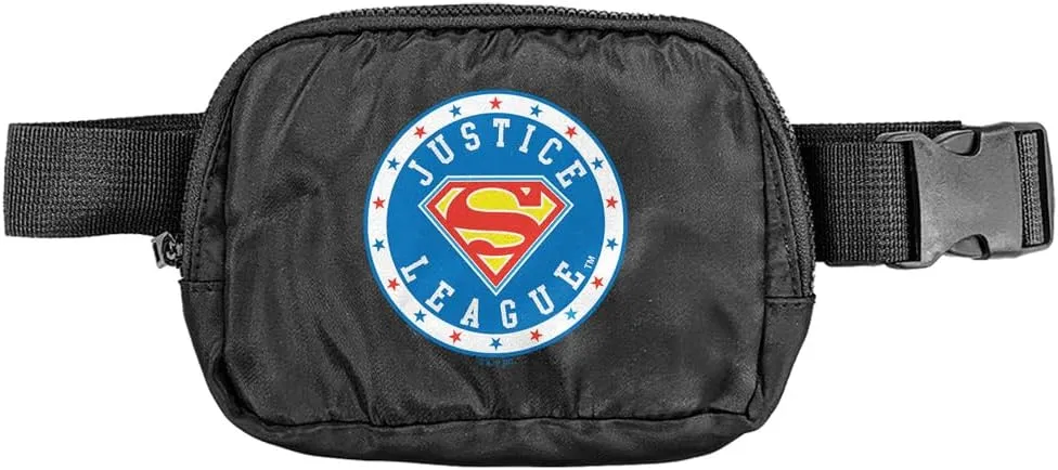 Justice League Superman Athletic Logo Belt Bag, Crossbody Fanny Pack for Women and Men, Adjustable