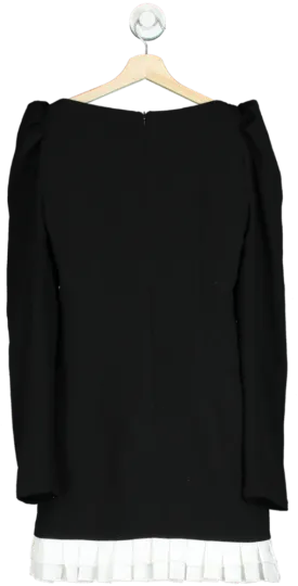 Key Couture Black and White Puff-Sleeve Dress S