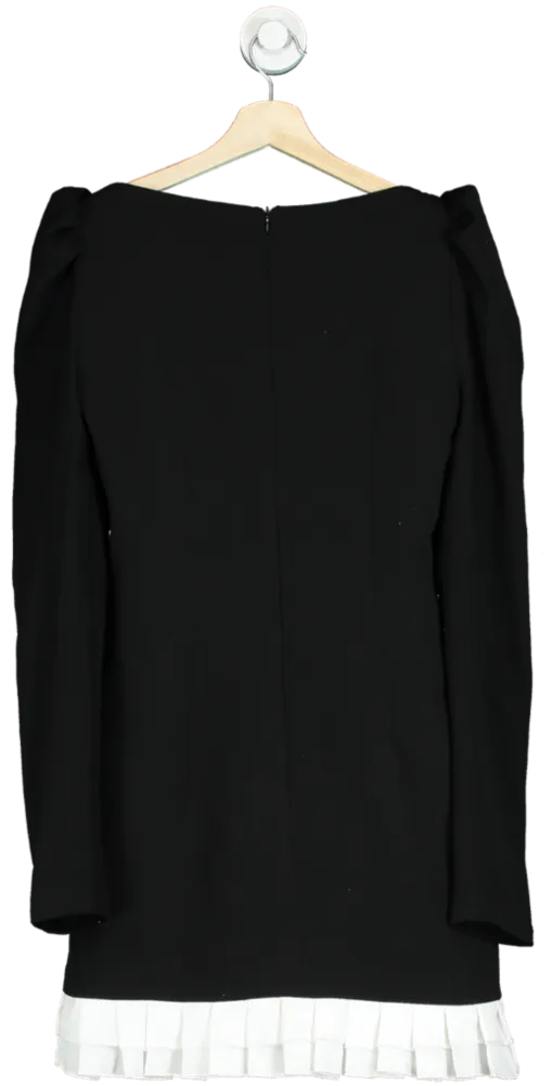 Key Couture Black and White Puff-Sleeve Dress S