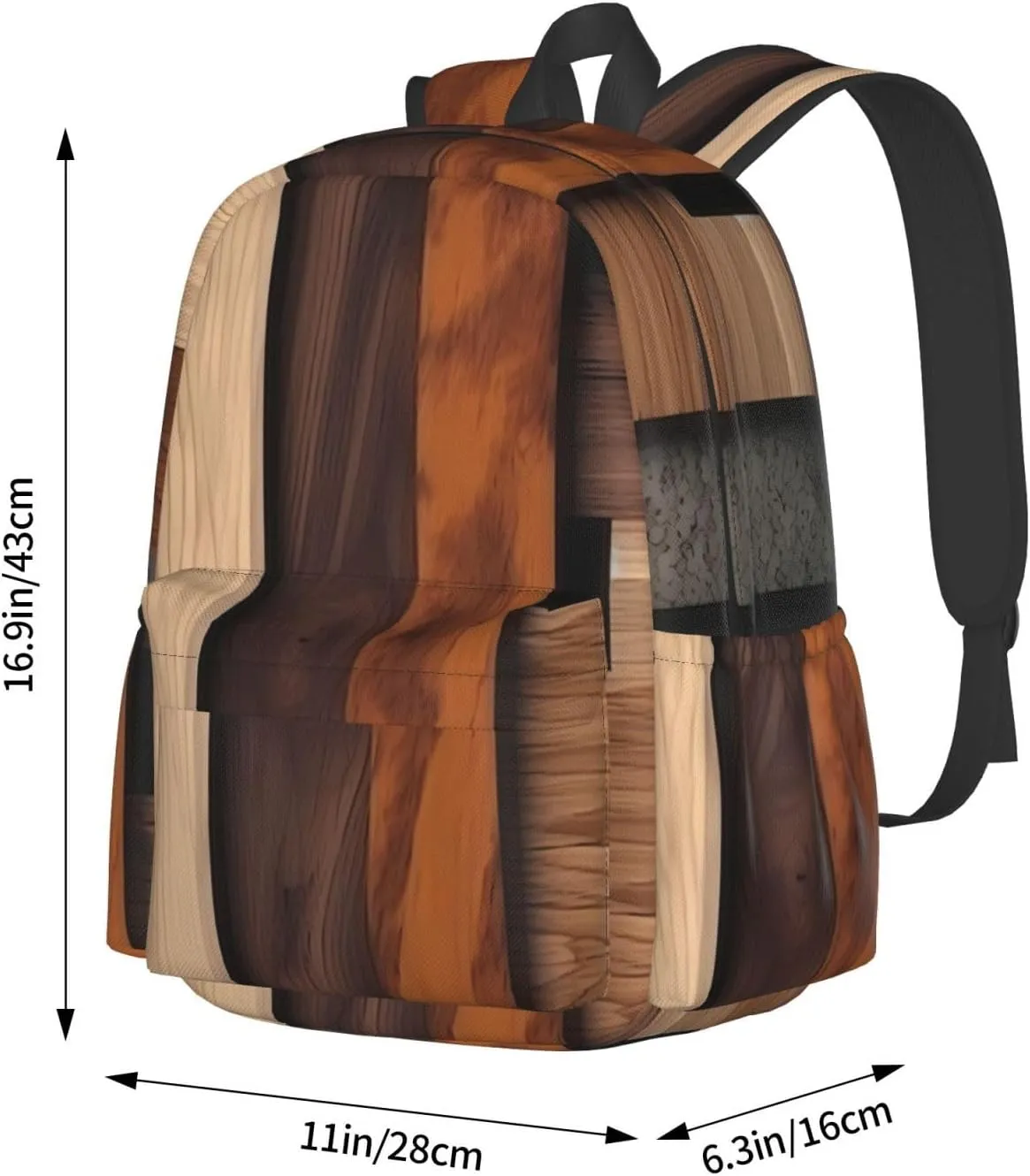 Laptop Backpack for Men Women Lightweight Backpack Different Types of Planks Casual Daypack with Bottle Side Pockets