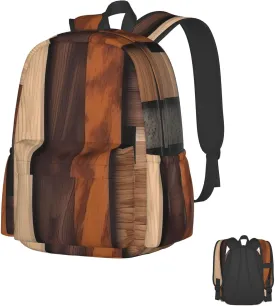 Laptop Backpack for Men Women Lightweight Backpack Different Types of Planks Casual Daypack with Bottle Side Pockets