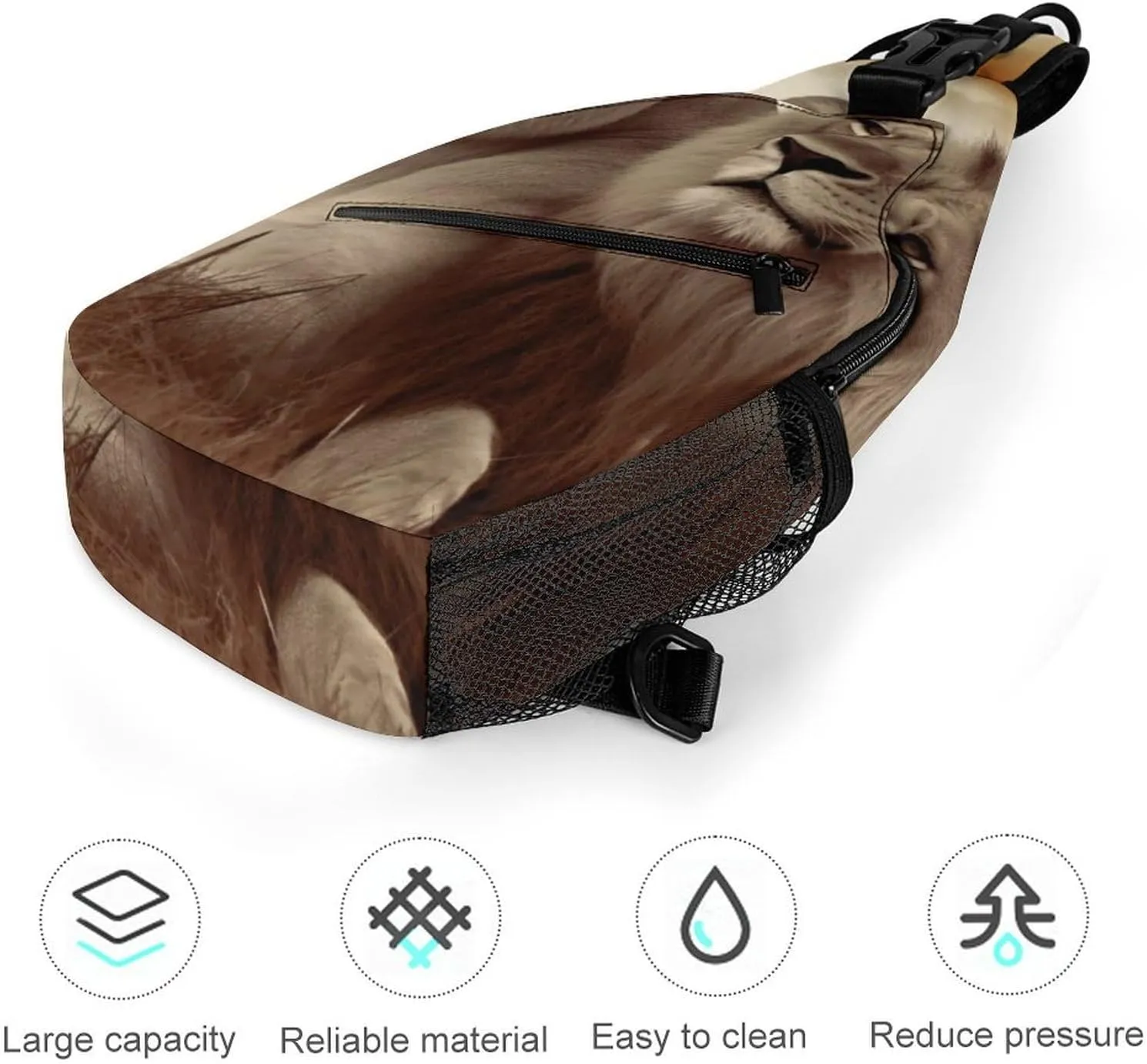 Lightweight Chest Bag Crossbody Bag African Lion And Lioness Sling Backpack for Women Men Sports Travel