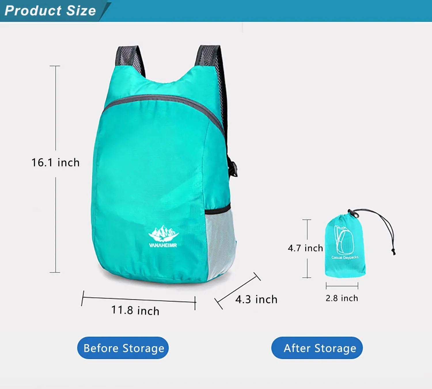 Lightweight Foldable Waterproof Backpack For Men Women Outdoor Sports Travel Leisure Bag Hiking Small Daypack 20L (Green-B)
