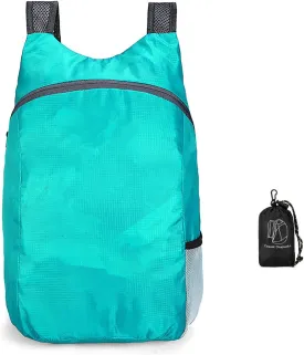 Lightweight Foldable Waterproof Backpack For Men Women Outdoor Sports Travel Leisure Bag Hiking Small Daypack 20L (Green-B)