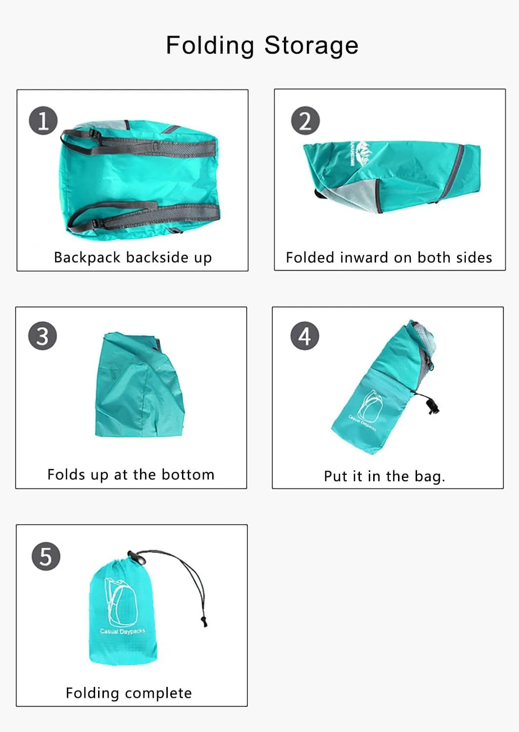 Lightweight Foldable Waterproof Backpack For Men Women Outdoor Sports Travel Leisure Bag Hiking Small Daypack 20L (Green-B)