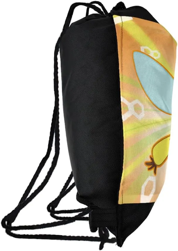 LOGOVISION DC Super Hero Girls Bumblebee Drawstring Backpack Sports Bag Sackpack 17" x 13", Perfect for Gym, Yoga or Practice