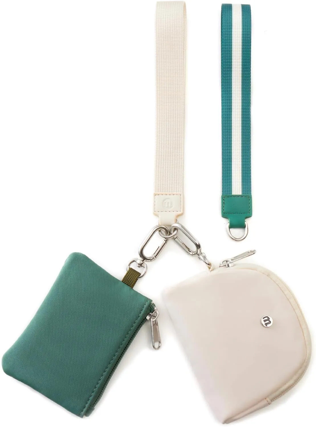 Mini Zip Around Wristlet Wallet for Women - Dual Pouch Coin Purse with 2 Straps, Keychain & Wristlet, Small Cute Clutch for Teen Girls, Compact Organizer for Cards, Keys, and Coins