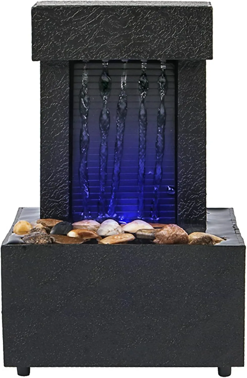 Pebble Belt LED Lighting Soothing Desktop Fountain, Indoor Waterfall Miniature Life