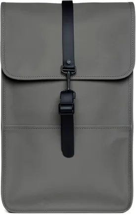 RAINS Backpack - Grey Waterproof Minimalist Backpack for Men and Women - 15 Inch Laptop Compartment, Flap Closure, Water Resistant & Water Repellent - 2 Year Warranty