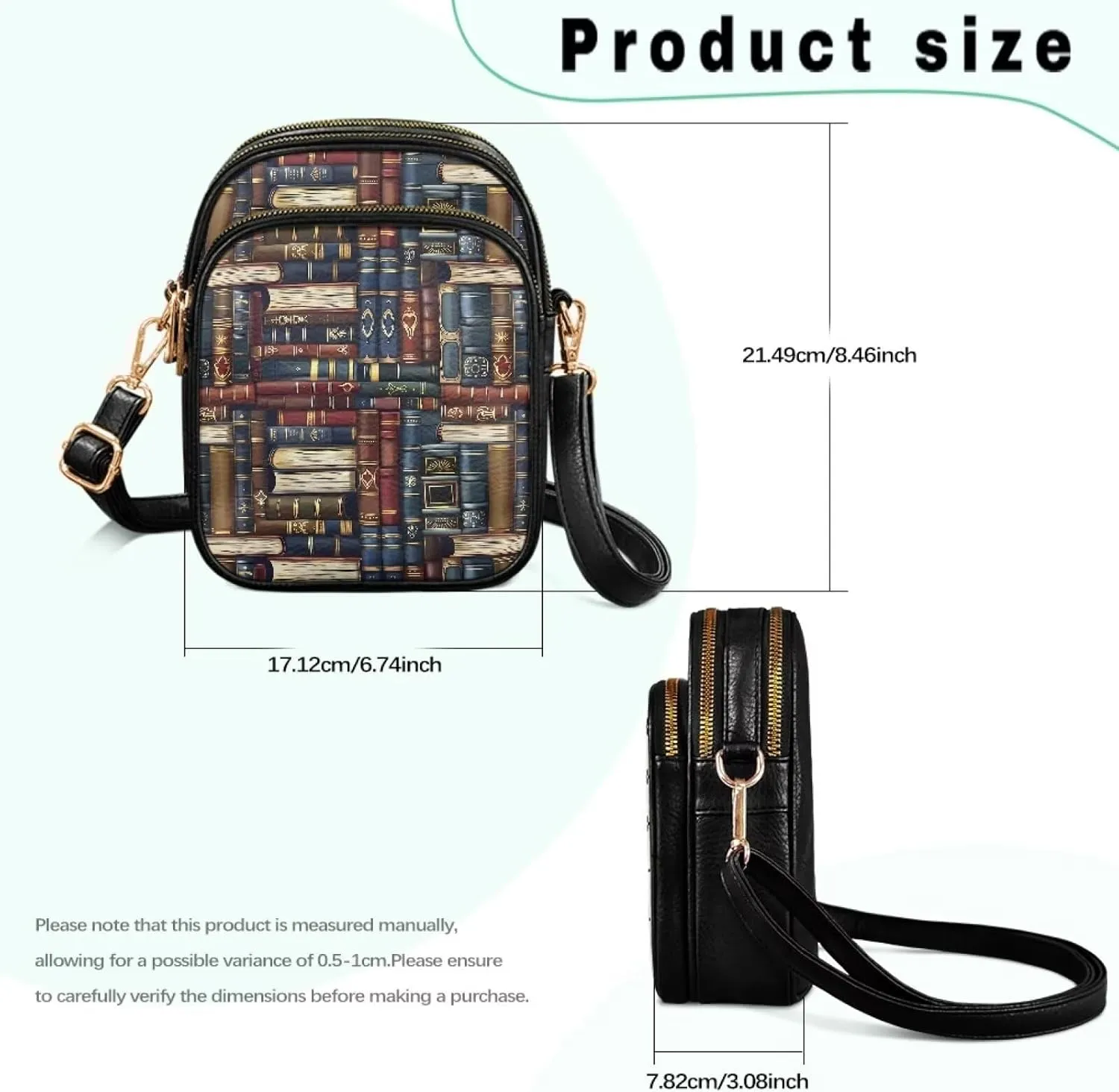 Small Crossbody Bags for Women, Daisy Sunflowers Cross Over Purse PU Leather Shoulder Handbags for Travel, Work