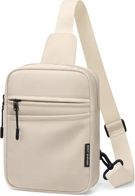 Small Sling Bag for Women and Men, Crossbody Bags Daypack Trendy Fanny Pack Chest Bag with Extended Strap Cross Body Bag for Outdoors Leisure Hiking Travel (Apricot)