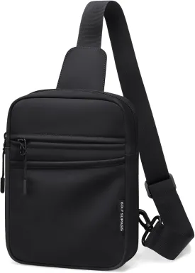 Small Sling Bag for Women and Men, Crossbody Bags Daypack Trendy Fanny Pack Chest Bag with Extended Strap Cross Body Bag for Outdoors Leisure Hiking Travel (Black)