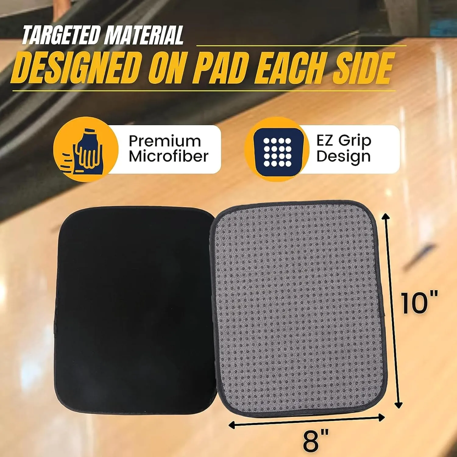 TonGass (3-Pack Microfiber Bowling Ball Towel 10 Inches x 8 Inches Premium Quality Bowling Ball Shammy Pad with Easy-Grip Dots