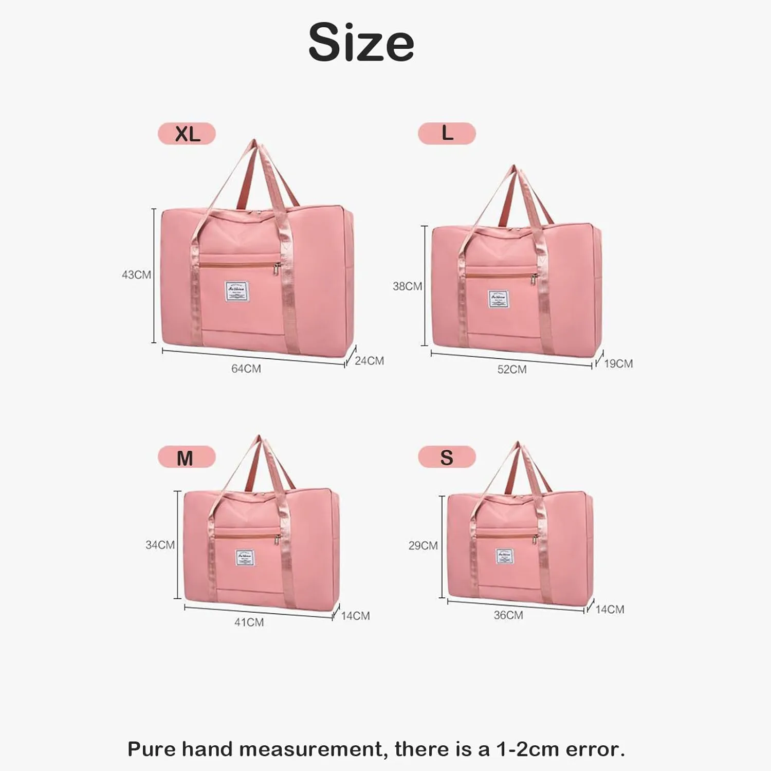 Travel Duffel Bag with Wide Shoulder Strap - Water-resistant Storage Bag with Wet Compartment and Expandable Space - Large Weekender Bag for Men and Women - Ideal Sports Tote Gym Bag (Pink, X-Large)