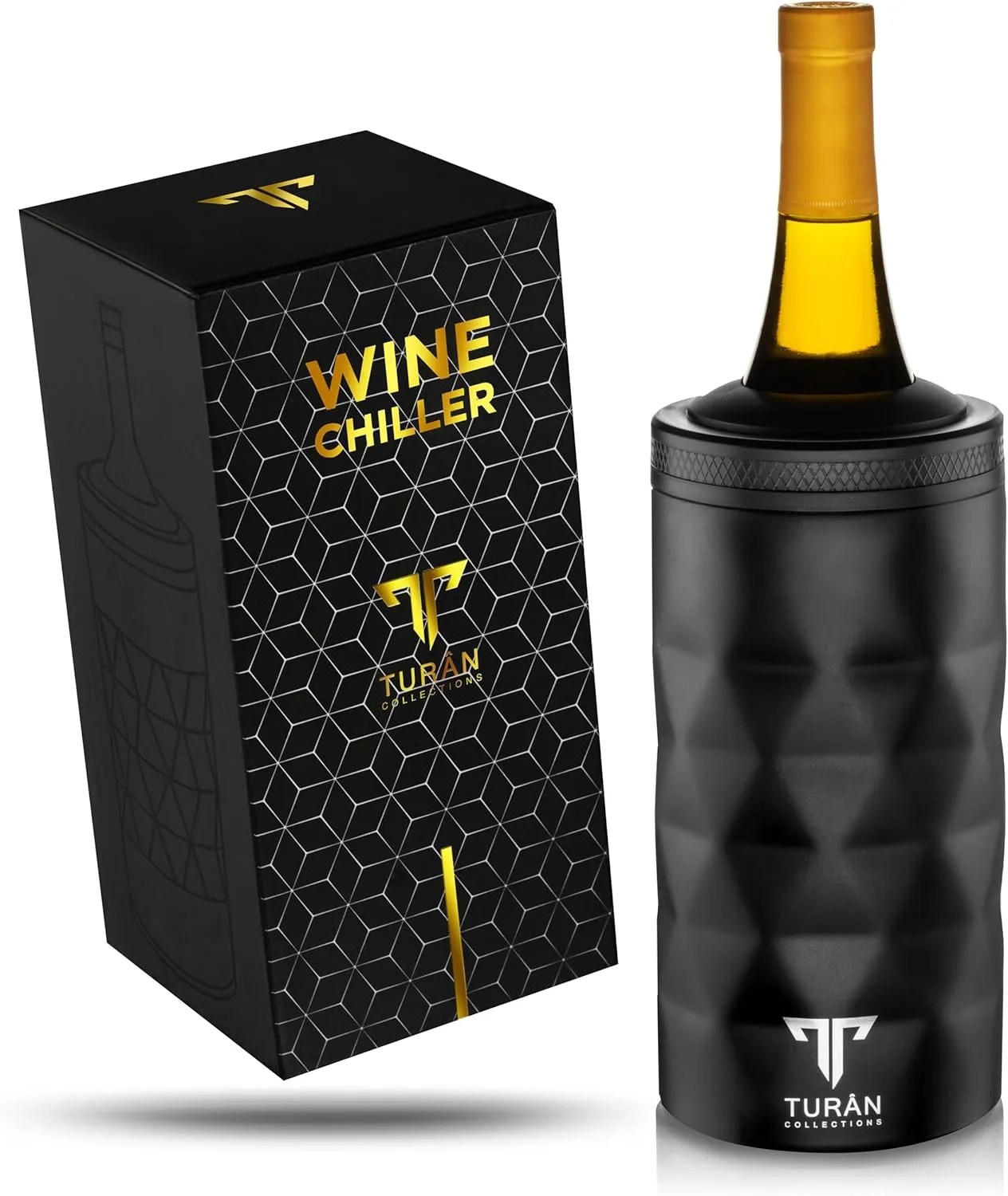 Wine Cooler - Insulated Portable Champagne Bucket - Wine Chiller For Bottles Fits Standard 750ml Bottles - Iceless Champagne Chiller -A Perfect Valentine Gift For Wine Lovers