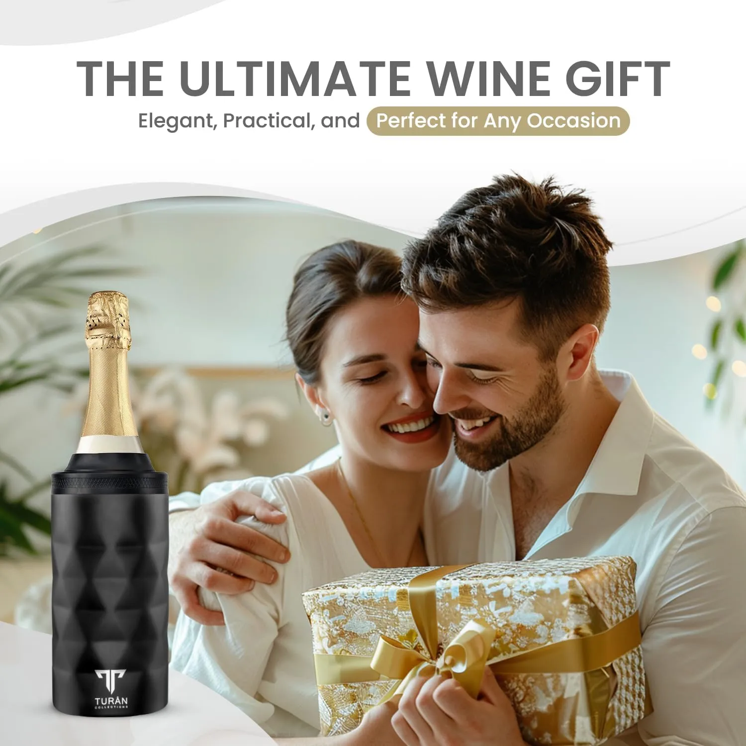 Wine Cooler - Insulated Portable Champagne Bucket - Wine Chiller For Bottles Fits Standard 750ml Bottles - Iceless Champagne Chiller -A Perfect Valentine Gift For Wine Lovers