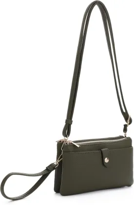 Women's Crossbody Shoulder Bag Cell Phone Purse Wallet Wristlet Clutch with Adjustable Strap and Zipper