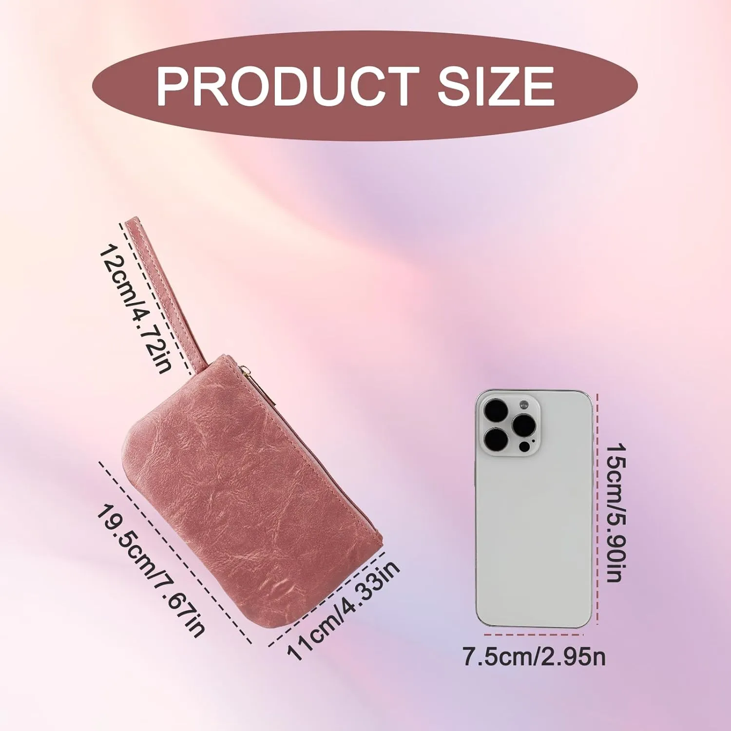Wristlet Wallets for Women, Wallet Women with Zipper, Wrist Strap and Internal pocket, Clutch Purses for Women