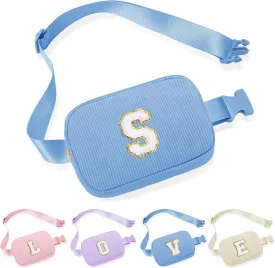 YOOLIFE Birthday Gifts for Girls, 5 6 7 8 9 10 11 12 13 14 15 Year Old Girl Birthday Gift, Small Initial Crossbody Bag Fanny Pack Gift for Kids Teens Girls Toddlers Daughter Sister (Blue S)